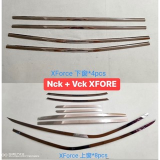 Bộ ốp nẹp viền chân Kính + cong kính inox Xe Mitsubishi Xforce đời 2024 mới