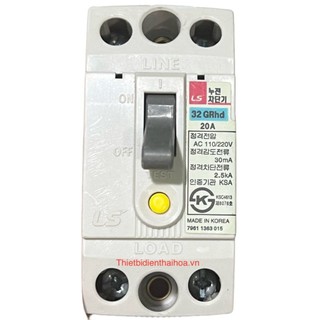 Aptomat chống giât, cb chống giật cóc 20a- thương hiệu ls-màu trắng