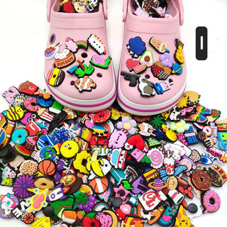 Set 10 sticker,jibbitz dẻo 2d sắn nút gắn dép crocs,dép tổ ong,dép cá sấu- sẵn nút