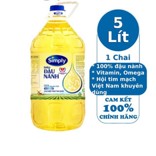 Can Dầu Ăn Simply Đậu Nành 5 Lít Chính Hãng Date Mới