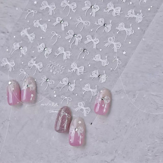 Sticker Nơ trắng MS 624 Cao cấp Tomoni dán móng (Mẫu mới)