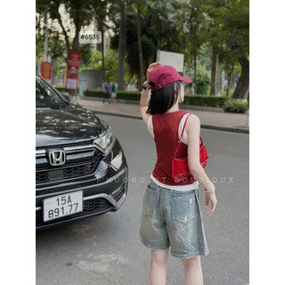 Quần Jean Ngố Rách Cạp Chun