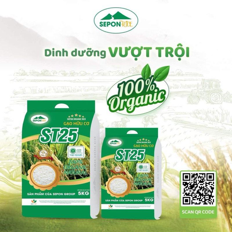 GẠO SẠCH / GẠO ORGANIC / GẠO HỮU CƠ SEPON 2kg/túi