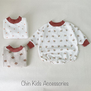 Bộ suit dài tay cho bé vải cotton tổ ong cho bé trai bé gái