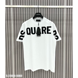  Áo thun cộc tay in chữ bản to DSQ form rộng unisex chất cotton xịn full tem mạc hãng áo 