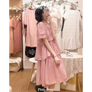 Pinky Dress - Váy tơ óng xếp tầng SugarTown