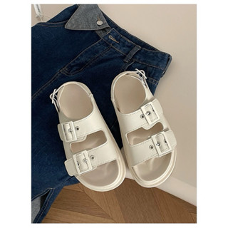 [FULLBOX- ĐẾ ÊM]  Sandal 2 quai ngang UNA đế bệt màu đơn giản hàng QC