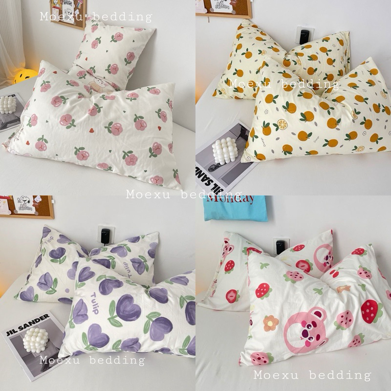 Vỏ Gối Đầu , Gối Nằm Cotton Đũi 45x65cm Mềm Mịn