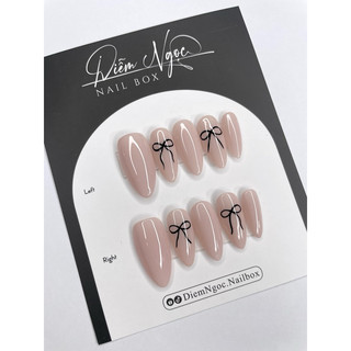 79 Nailbox thiết kế tone nude nơ xinh xắn