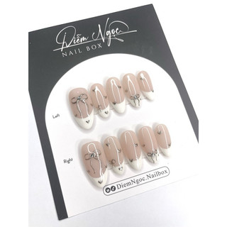 181 Nailbox thiết kế nơ trái tim xinh xắn