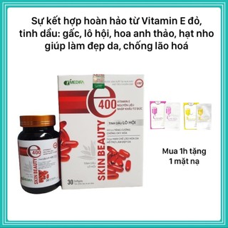 E Đỏ E400 Skin Beauty Từ Tinh Dầu Gấc Làm Đẹp Da Chống Lão Hóa  Lọ 30v