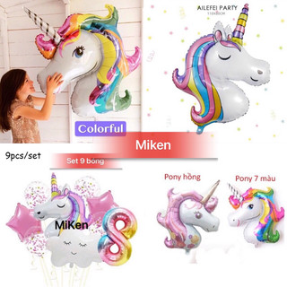 Bóng ngựa pony , bóng unicorn , pony size siêu to 80cm trang trí sinh nhật  , phụ kiện bóng sinh nhật
