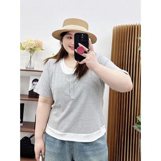 Áo thun tăm khuy cài dọc phối màu bigsize