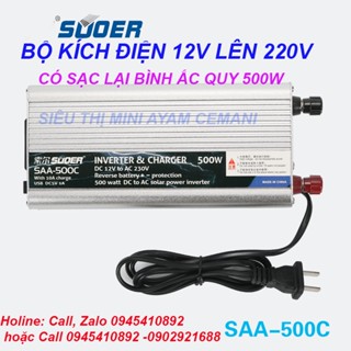 Bộ đổi nguồn có sạc lại bình ắc quy 12V lên 220V 1000W, 2000W, 3000W