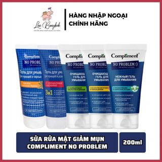   THANH LÝ  Gel - Sửa Rửa Mặt Compliment No Problem Tẩy Tế Bào Chết Nhẹ Nhàng Làm Sạch Sâu Cấp Ẩm Giảm Mụn 200ml 