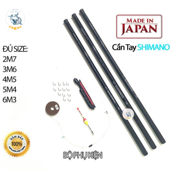 Cần câu tay SHIMANO carbon cao cấp giá rẻ, phân phối chính hãng, đủ size 2m7-3m6, 4m5, 5m4, 6m3.