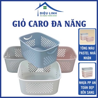 Hộp Nhựa Đựng Đồ Caro Thấp Việt Nhật 3372 Giỏ Đựng Đồ Đa Năng Cao Cấp Dieulinhshop 