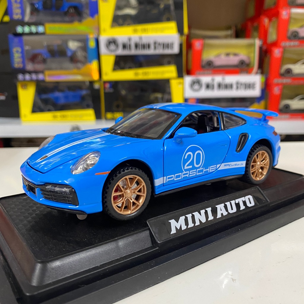 Mô hình xe kim loại Porsche 911 Turbo S tỉ lệ 1:32 màu xanh