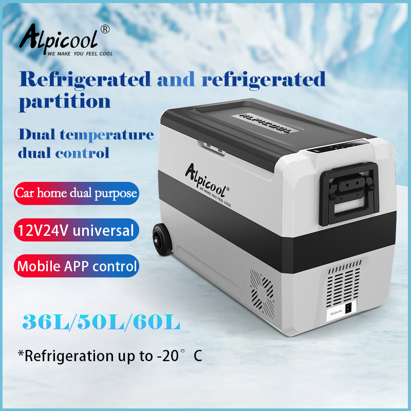 Alpicool 36L/50L/60L Car Home Dual-use Refrigerated 12v/24V tủ lạnh nhỏ trên ô tô -20~20°C(±5°C)