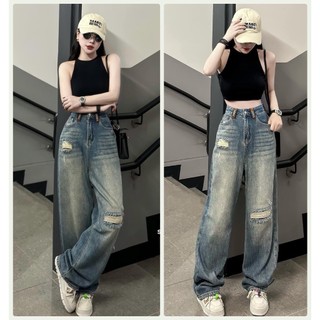Quần baggy nữ cạp cao túi kiểu chất jean dày dặn 2 nút siêu đẹp