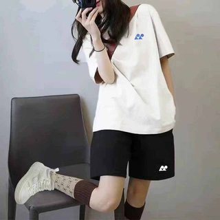 Bộ thể thao nam nữ thun mè CẦU LÔNG, BÓNG BÀN, ĐÁ BANH kiểu cổ tròn form rộng thời trang hai màu trắng đen