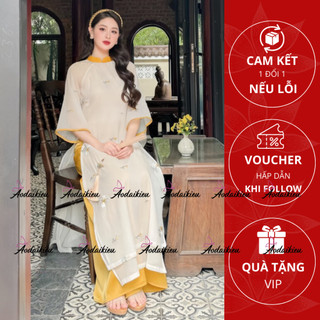Áo Dài Cách Tân Thanh Thiên, sang trọng,nhẹ nhàng, vải voan tơ thêu loại 1, A22 Áo Dài Cách Tân Kiều