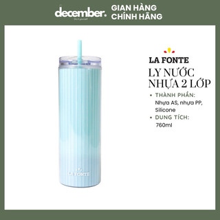 Ly nước nhựa 2 lớp cách nhiệt La Fonte 012300-BLU