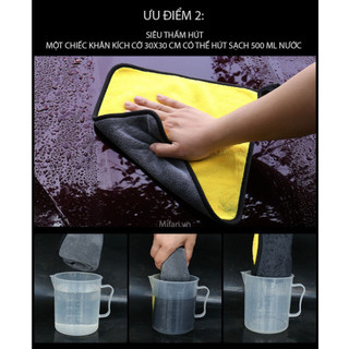 Khăn lau xe chuyên dụng ô tô lau bếp lau kính siêu thấm không bị sơ rối 2 lớp cap cấp VN.DIDOOGLt
