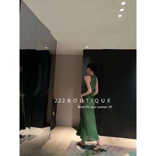 váy lụa yếm xanh cao cấp in here 28219
