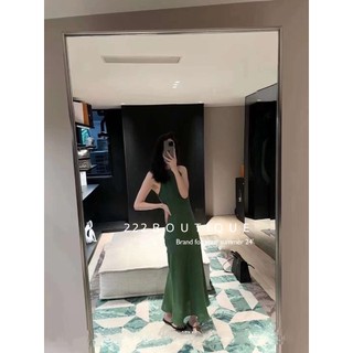váy lụa yếm xanh cao cấp in here 28219