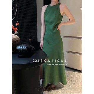 váy lụa yếm xanh cao cấp in here 28219