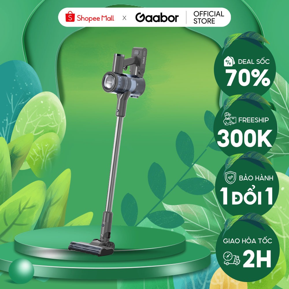 Máy hút bụi không dây lực hút li tâm GAABOR VCL10E-BK01A dòng DEEP SEA cao cấp, pin Lithium tháo rời - Hàng chính hãng