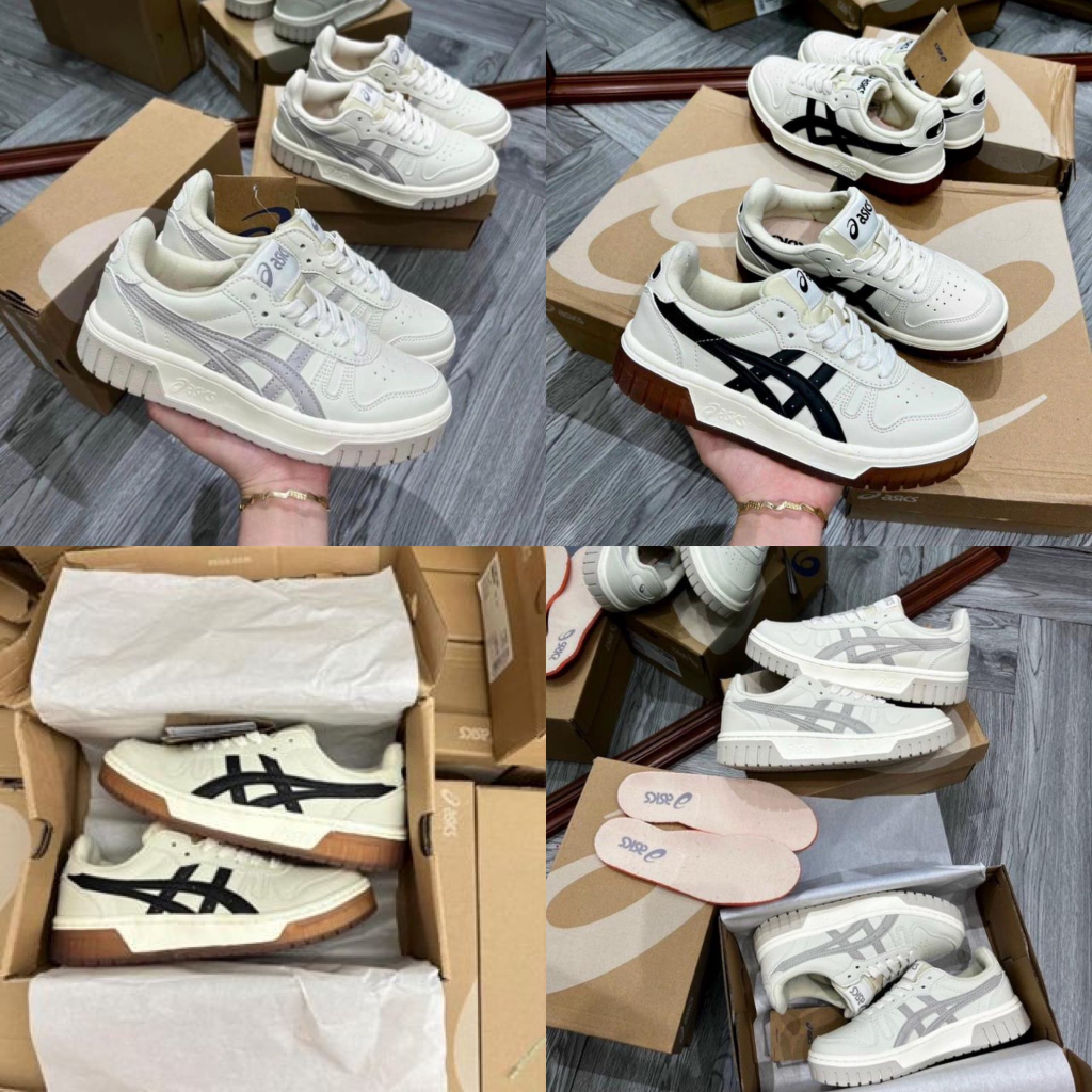 Giày thể thao Asics Court MZ Cream Black Gum nam nữ, giày asics đế cao su bản Cao Cấp siêu đẹp