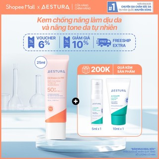Kem chống nắng nâng tone cho da nhạy cảm AESTURA DERMA UV365 Red Calming Tone-up Sunscreen 25ml SPF50+ PA++++