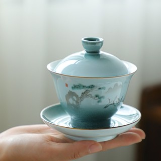 Chén khải tiềm trà sứ đức hóa vẽ tay dung tích 200 ml