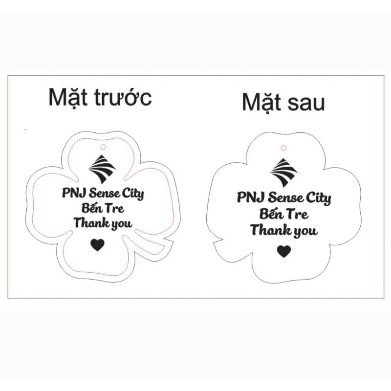 Combo 50 Móc Khóa Cỏ 4 Lá Khắc Logo 2 Mặt