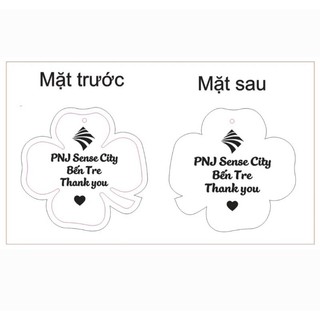 Combo 50 móc khóa cỏ 4 lá khắc logo 2 mặt