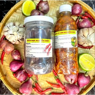 Combo 1 hủ mắm mực + 1 chai mắm nêm gia vị cá cơm - loại 1
