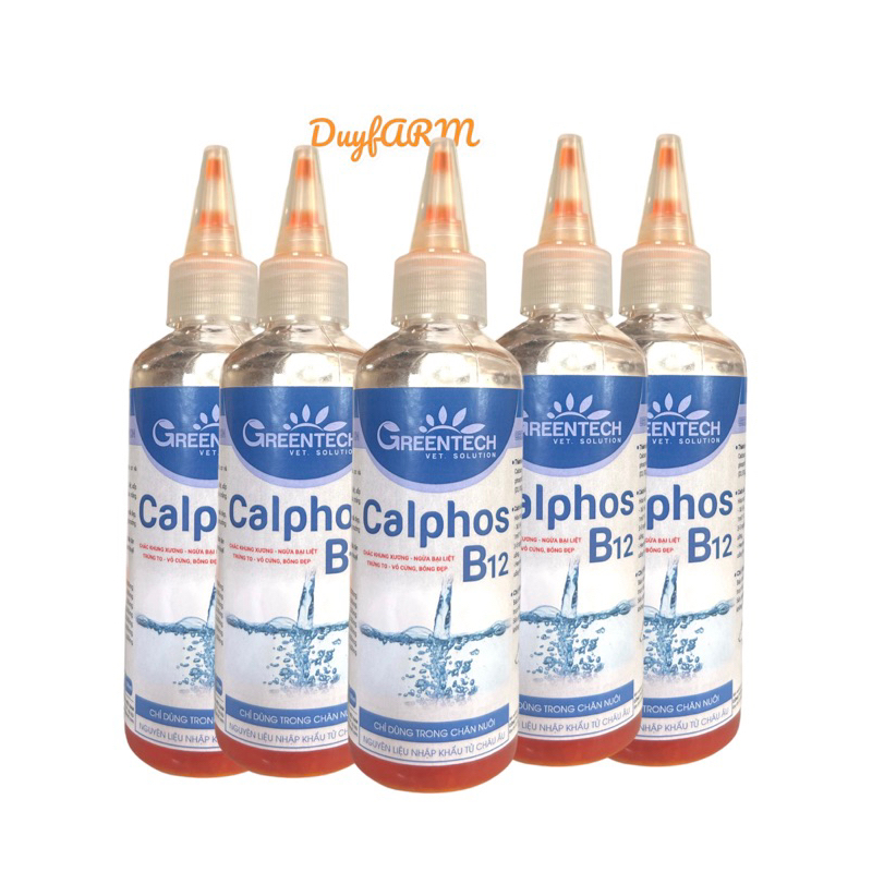 Chai Calphos B12 100ml Cung cấp vitamin B1,2 B12 D Khoáng Chất Cho Gà đá