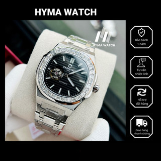 Đồng hồ nam carnival 8128g máy cơ dây thép bảo hành 5 năm hyma watch