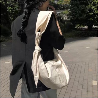 (Tặng kèm ví nhỏ đựng tiền) Túi canvas đeo vai thắt dây đi học đi biển cực xinh ulzzang hàn quốc - THẮT NÚT - CÁI BANG
