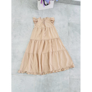 Đầm babydol màu vàng nude