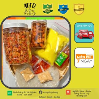 Combo bạ chà bứ + sốt tắc bánh tráng phơi sương 500gr + tóp mỡ rim mắm tỏi || bánh tráng mtd | freeship