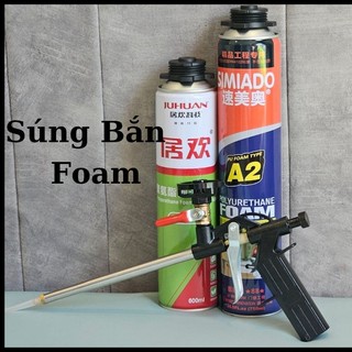 Súng bắn foam bọt nở, combo súng bắn foam, súng bắn foam, chai bọt foam, chai nước rửa foam