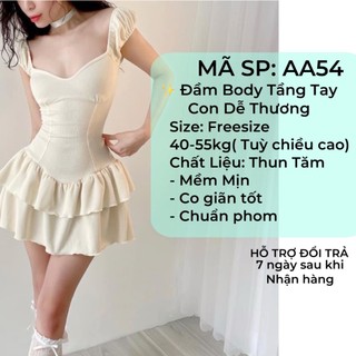 Đầm Body Tầng Bèo Tay Con Siêu Dễ thương Phù Hợp Đi Chơi đi