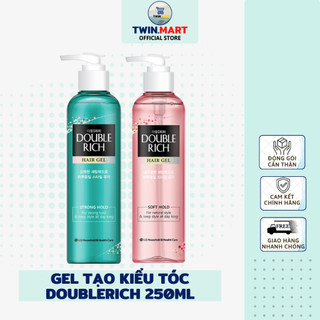 Gel Tạo Kiểu Double Rich Strong Giữ Nếp Uốn Tóc - Soft Giữ Nếp Tự Nhiên 250ml