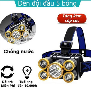 [SaLe 99%] Đèn Pin Đội Đầu 5 Bóng Siêu Sáng. ĐTCA