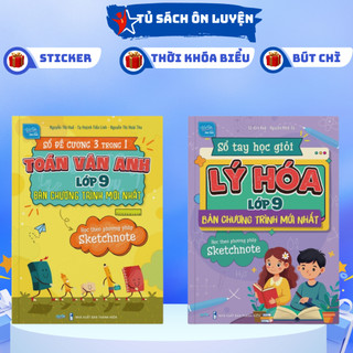 Sách- sổ đề cương 3 trong 1 toán văn anh 9 năm học 2024 & sổ tay học giỏi lý hóa lớp 9