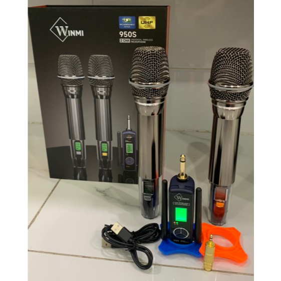 Bộ 2 Micro karaoke đa năng không dây Winmin 950s cao cấp và SHENGFU W-15. LMS