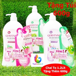 Sữa tắm gervenne 1.2l tặng túi 600g /900g tặng túi 450g